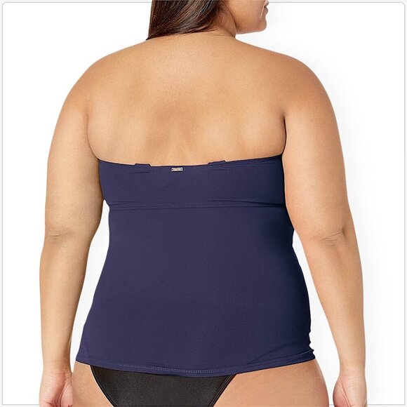 Anne Cole Navy Blue Twist Front Tankini Bandini Top NWT New Plus Size 18W - Picture 3 of 6